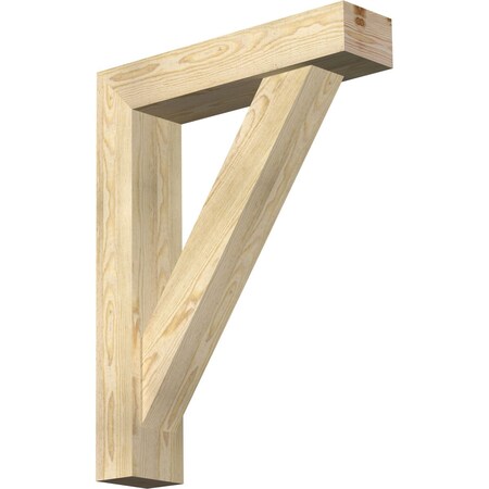 Ekena Millwork Traditional Block Rough Sawn Bracket w/ Offset Brace, Douglas Fir, 6"W x 26"D x 34"H BKT0604X26X34TRA05RDF